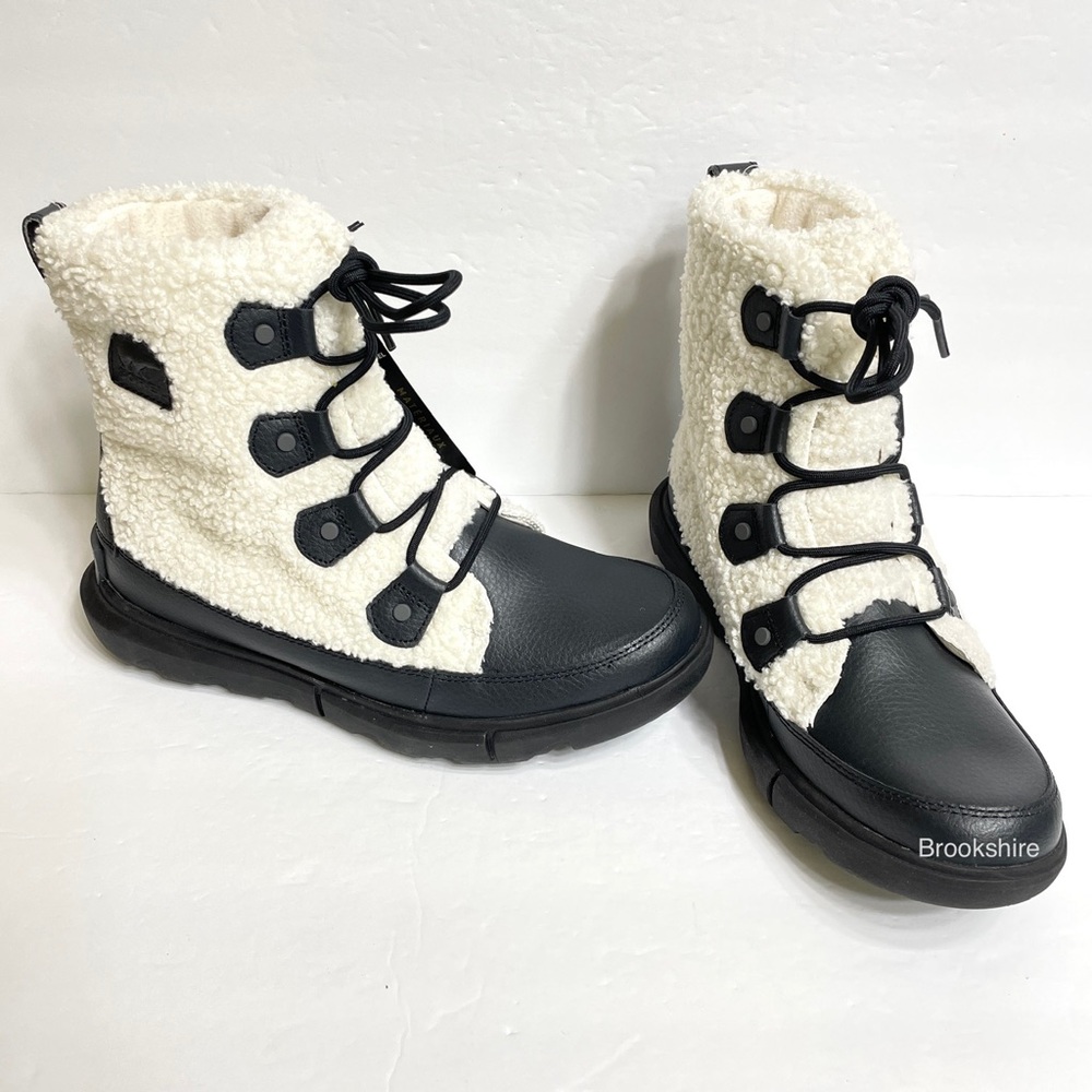 Sorel Explorer II Joan Cozy Boots Black Sea Salt Women’s Size 9.5 NL4601-010